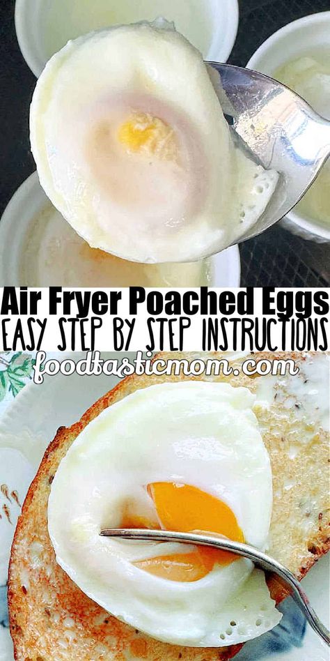 Healthy Poached Egg Breakfast, Air Fryer Poached Eggs Easy, Air Fryer Poached Egg Recipes, Airfryer Poached Eggs, Air Fryer Poached Eggs, Airfry Recipes, Power Air Fryer Recipes, Cooking Poached Eggs, Air Fryer Recipes Breakfast