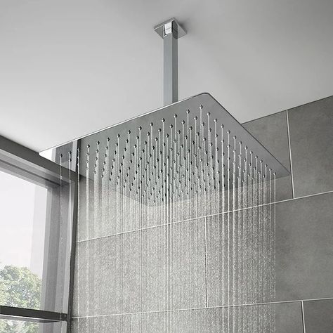 Shower Head Ceiling, Square Shower Head, Large Shower Heads, Shower Head With Hose, Natural Waterfalls, Waterfall Shower, Baby Bathroom, Dual Shower Heads, Fixed Shower Head