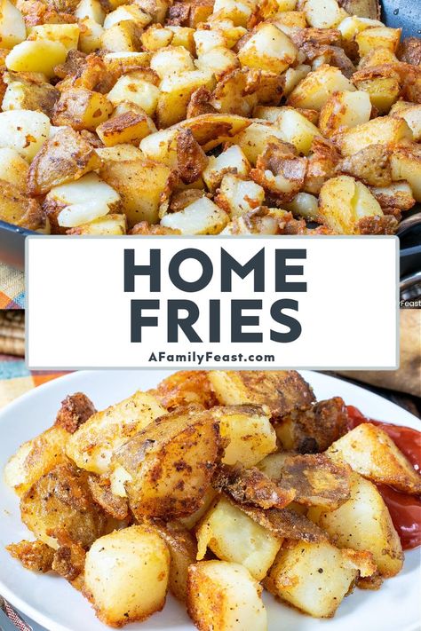 Red Potato Home Fries, Homemade Homefries Potatoes, Diner Home Fries, Home Fries Seasoning, Home Fry Potatoes, Make Ahead Home Fries, Blackstone Home Fries, American Fries Potatoes, Home Style Fries