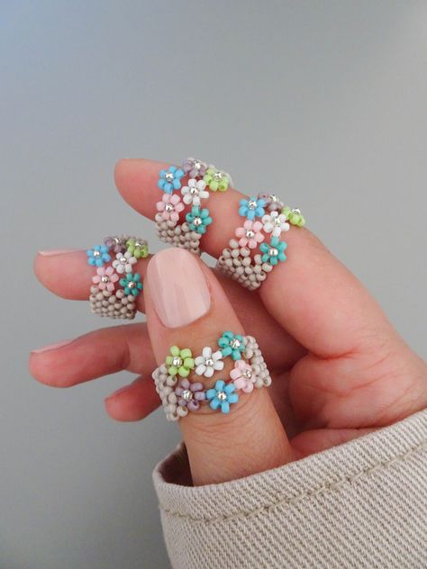 Seed bead rings diy