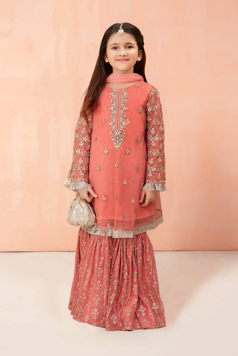 Baby Girl Eid Dress, Maria B Kids Collection, Maria B Dresses, Pakistani Kids Dresses, Maria B Lawn, Pakistani Dresses Party, Farah Talib Aziz, Eid Dress, Kids Party Wear Dresses