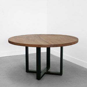 Uhuru Bowen Table Meja Industrial, Round Wood Table, Wood Table Diy, Kursi Bar, Meeting Table, Household Furniture, Metal Furniture, Chic Furniture, Coffee Table Wood