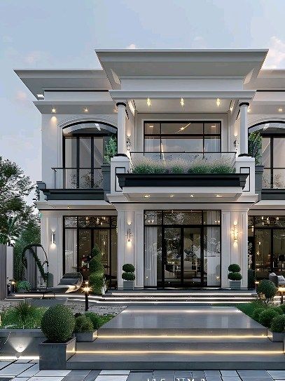 Luxury Modern House Exterior, Simple House Exterior Design, 2 Story House Design, Luxury Modern House, Classic Villa Design, Nature Living, Luxury Modern Homes, Instagram Luxury, Modern Exterior House Designs