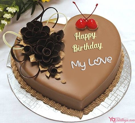 appy birthday to your boyfriend / girlfriend, most lovely spouse with chocolate heart birthday cake with editing romantic name, the sweetest thing you can bring in your lover's birthday is to write their name on this birthday cake. Make a happy smile bloom on your loved one's lips by visiting Yogreetings.com to create free birthday cake with name right now. Happy Birthday Love Cake, Birthday Cake For Wife, Chocolate Cake With Name, Happy Birthday Chocolate Cake, Papa Birthday, Birthday Cake Write Name, Birthday Cake For Boyfriend, Heart Birthday Cake, Valentines Cake