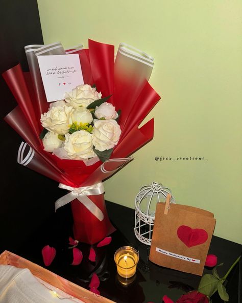 For him❤️🥀 #anniversary #bouquet #languageoflove #flowerbouquet #weddinganniversary #withlovecard #for #specialperson❤️🌎🤞🏻 Anniversary Bouquet, Special Person, Happy Anniversary, Wedding Anniversary, Flowers Bouquet