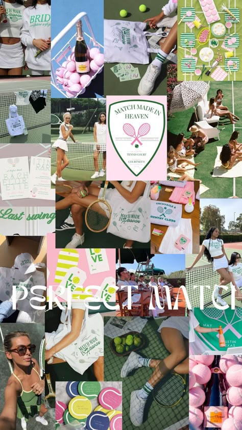 Perfect Match Tennis Bridal Shower Theme, Perfect Match Pickleball Bachelorette Theme, Pastels Bachelorette Party, Perfect Match Bid Day Theme, Pickle Ball Theme Bachelorette, Tennis Bachelorette Theme, Match Bachelorette Party, Sorority Tennis Theme, She Tickles His Pickle Bachelorette