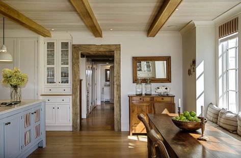 Old Farmhouse Renovation, Historic Farmhouse, Trendy Farmhouse Kitchen, Rustic Dining Room Table, Ranch House Designs, New England Farmhouse, Renovation Kitchen, Large Open Kitchens, Kitchen New York