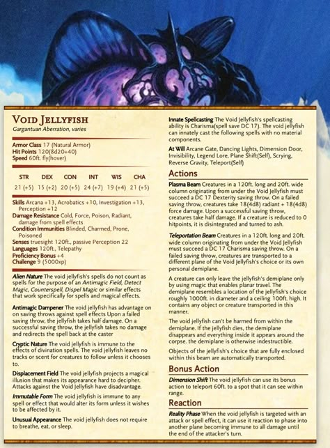 Dnd Abberation Homebrew, Dnd Void Monster, Abberation Dnd, Dnd Abberation, Dnd Aberrations, Dnd Horror, Dnd Monster, Monster Manual, Dnd Npc