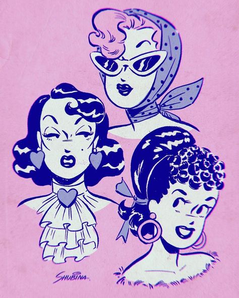 Vintage Disney Drawings, Female Character Illustration, Adelaide Bonfamille, Madame Adelaide, Sveta Shubina, 50's Style, Arte Inspo, Retro Illustration, Pin Up Art