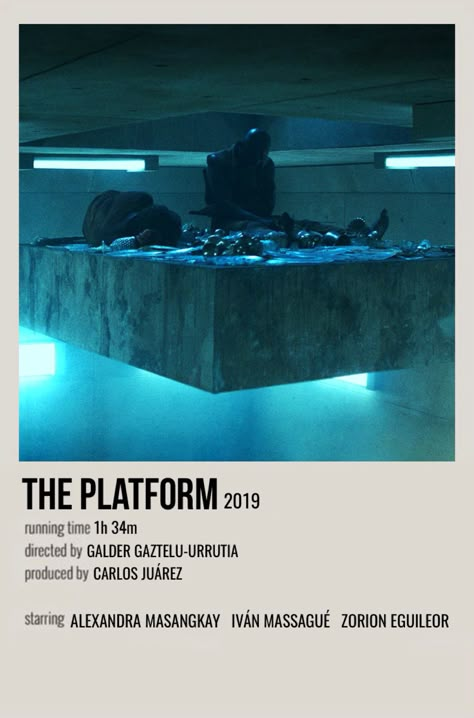 minimal polaroid movie poster for the platform The Platform Poster, The Platform Movie Poster, Platform Movie Poster, Horror Movie Posters Polaroid, Polaroid Movie Poster Horror, Horror Polaroid Poster, Horror Movie Polaroid Poster, The Platform Movie, Platform Movie