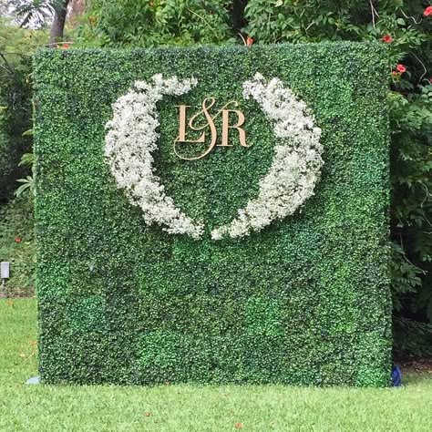 Congrats to Liz and Ray! Lettering design @love_elodie - floral design @theflowerlab - @etablirshop hedge. #wedding Flower Wall Wedding, Flower Walls, Flower Wall Backdrop, Groom Photography, Feather Wedding, Wedding Backdrops, Backdrop Ideas, Back Drop, Wedding Logos