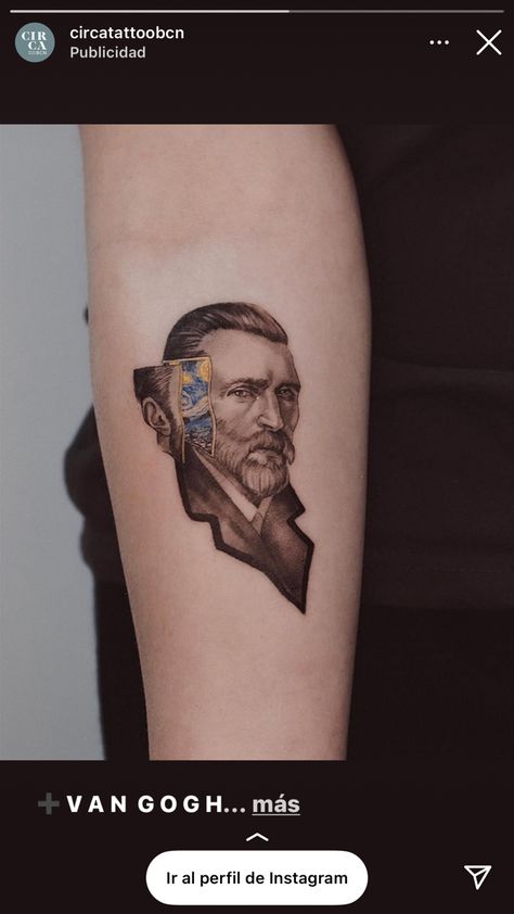 Van Gogh Portrait Tattoo, Van Gogh Tattoo, Tattoos 2023, Torso Tattoos, Van Gogh Art, Tattoo Idea, Van Gogh, Portrait Tattoo, Art Tattoo