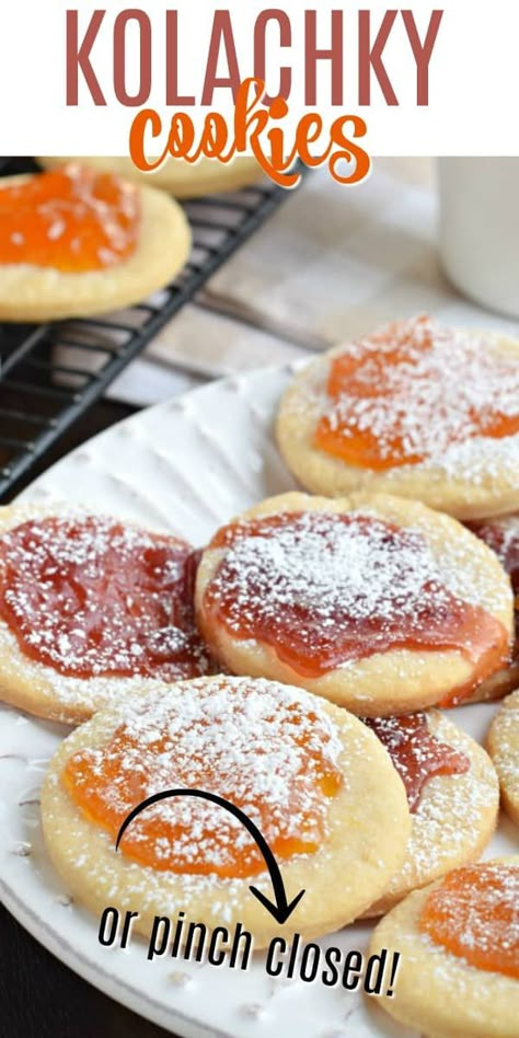 Easy Kolacky Cookies, Welch Cookies Recipe, Kolachy Cookies Easy, Wondra Flour Recipes, Klotchky Cookies Recipe, Easy Kolache Recipe, Klochkies Cookies, Kolachky Recipe, Kolachky Cookie Recipe