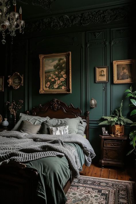 25 Dark Academia Bedroom Ideas You'll Love Dark Academia Bedroom Ideas, Dark Feminine Bedroom, Dark Academia Bedroom, Moody Bedroom Ideas, Academia Bedroom, Feminine Bedroom, Moody Bedroom, Dark Bedroom, Dark Home Decor