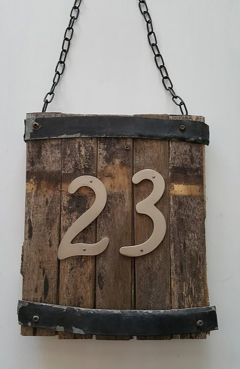 Rustic House Number Sign -