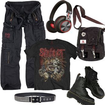 Metal Band Outfit, Numetal Fashion Men, Metal Head Aesthetic Outfits, Metalhead Accessories, Metal Head Outfits, Metalhead Outfits, Metalhead Fashion, Outfits Punk, Metal Outfit