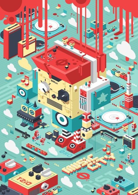 Stay Creative, Isometric Art, Isometric Design, Isometric Illustration, Affinity Designer, 3d Artwork, Wow Art, Creative Blog, Music City