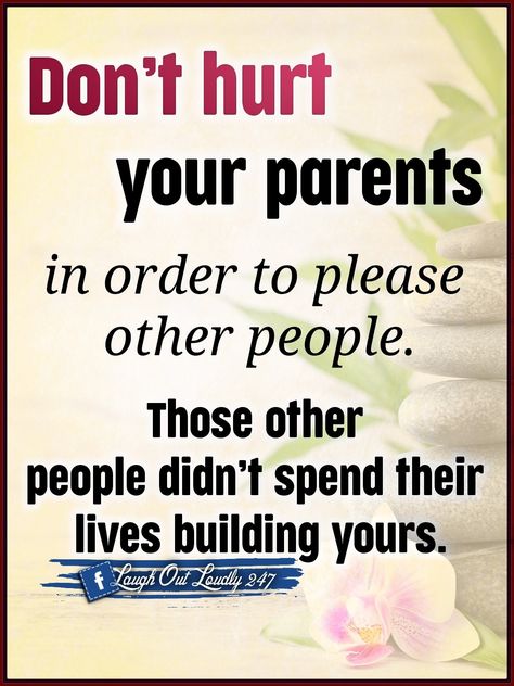 In order to please others don't hurt your parents. Those other people didn't spend their lives building yours. When Family Hurts You, Family Hurts You, Famous Quotes Inspirational, Respect Parents, Respect Your Parents, Birthday Greetings Friend, Outing Quotes, Happy Birthday Greetings Friends, Pictures Funny