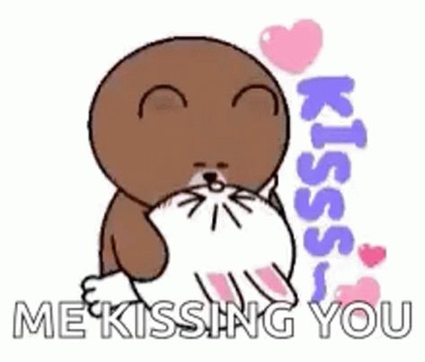 Love You Kiss GIF - LoveYou Kiss ConyAndBrown - Discover & Share GIFs Lockscreen Couple, Cartoon Kiss, Calin Gif, Nobita Shizuka, Couple Profile, Hug Gif, Cony Brown, Bear Gif, Profile Images