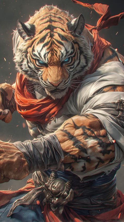 Tiger People Character Design, Animal Warriors Character Design, Humanoid Tiger, Anthropomorphic Characters, Anthropomorphic Animals, Tiger Artwork, Mythical Creatures Fantasy, Dragon Artwork Fantasy, Tiger Pictures