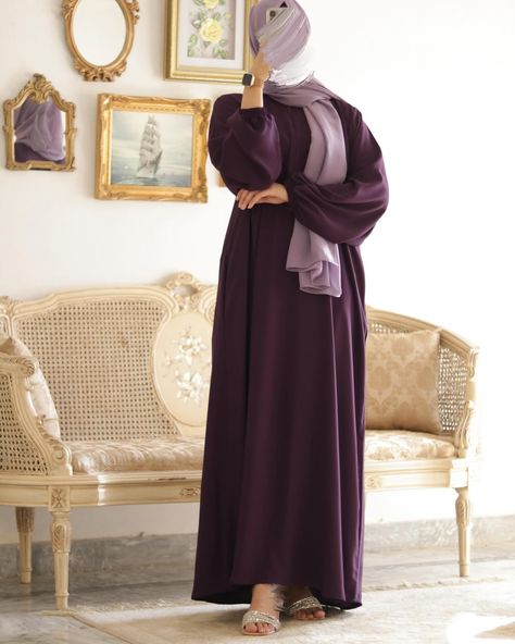 Purple Dream Classic Everyday Abaya / This abaya in deep purple is an absolute stunner! Going live today (Saturday) on our website at 4 pm PST. Purple Abaya, Everyday Abaya, Going Live, Live Today, Modest Wear, 4 Pm, Plum Color, Deep Purple, The 4