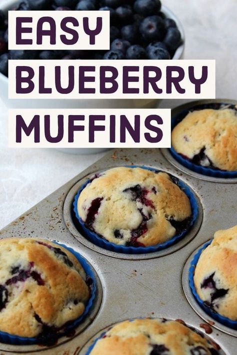 Frozen Blueberry Recipes, Sour Cream Blueberry Muffins, Blueberry Muffin Recipe Easy, Blueberry Desserts Recipes, Cake Mix Muffins, Blueberry Muffin Recipe, Homemade Blueberry Muffins, Easy Blueberry Muffins, Best Blueberry Muffins