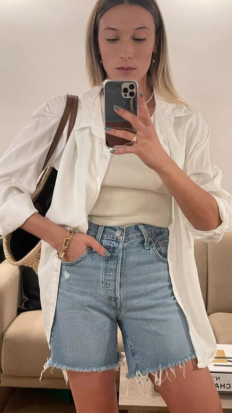 11 Best Jean Shorts : Editor-Reviewed Denim Shorts 90s Denim Shorts Outfit, Best Jean Shorts, Modest Jeans, Denim Shorts Outfit Summer, 2025 Outfits, Modest Shorts, Jean Short Outfits, Denim Shorts Outfit, Short Person