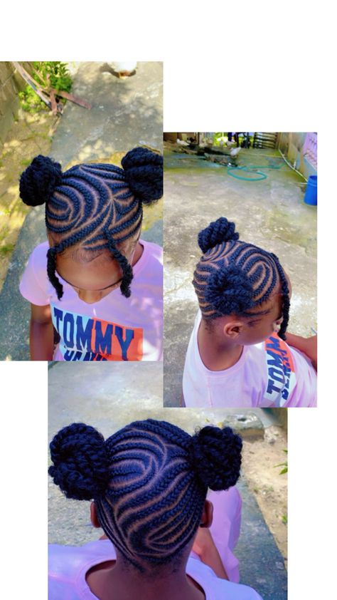 #braidhairstyle#braids Corn Roll Styles, Hairstyle For Back To School, Cornrow Hairstyles For School, Natural Cornrow Hairstyles, Black Baby Girl Hairstyles, Two Ponytail Hairstyles, Hair Braid Patterns, Braided Hairstyles For Black Women Cornrows, Sleek Ponytail Hairstyles