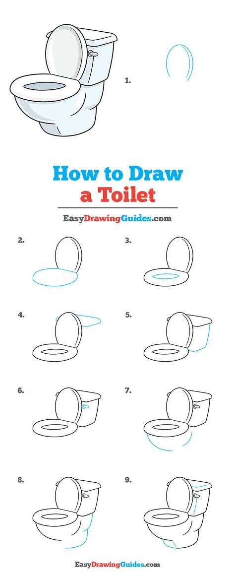 How to Draw a Toilet - Really Easy Drawing Tutorial Skibidi Toilet Drawing Easy, How To Draw Skibidi Toilet, How To Draw A Toilet, Toilet Drawing Easy, Toilet Drawing Cartoon, Toilet Drawing Sketch, Skibidi Toilet Drawing, Really Easy Drawings, Toilet Sketch