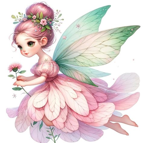 Green Pink Fairy (2/1) | Pearltrees Butterfly Party Theme, Fairy Elements, Fairy Themed Birthday, Fairy Png, Fairy Printable, Butterfly Dresses, Fairy Birthday Cake, Home Flower Decor