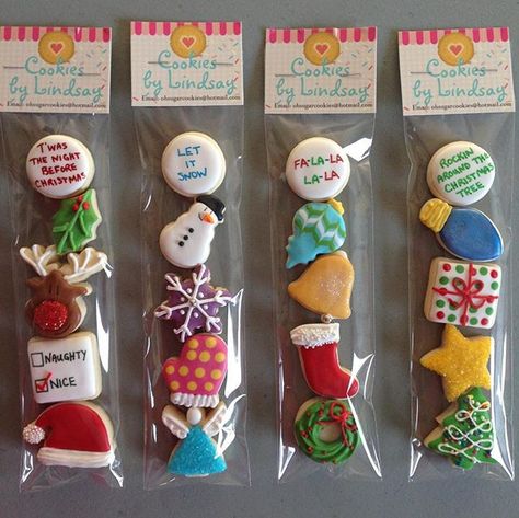 Mini sets Royal Icing Ideas, Cookies Christmas Recipes, Icing Ideas, Recipes Holiday, Christmas Cookies Gift, Cake Decorating Ideas, Cookies Christmas, Cookie Packaging, Xmas Cookies