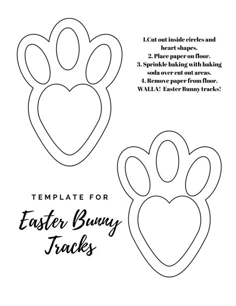 Easter bunny tracks, printable, template Bunny Footprint Art, Easter Bunny Prints, Easter Bunny Tracks, Footprint Template, Footprint Printable, Bunny Footprint, Bunny Tracks, Easter Bunny Images, Rabbit Tracks