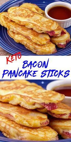 Pancake Sticks, Bacon Sticks, Griddle Pancakes, Pancake Bacon, Quick Low Carb Breakfast, Keto Pancake Recipe, Bacon Pancake, Pancakes On A Stick, Low Carb Pancake