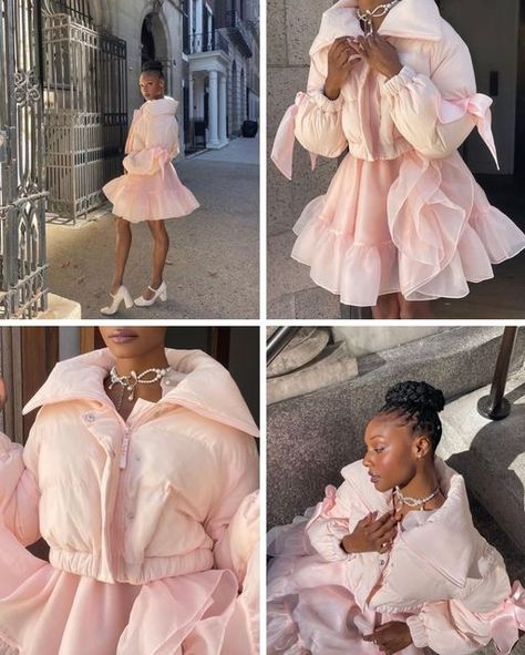 Selkie ™ on Instagram: "@camrihewie in the Marshmallow Puffer! Back after the break!!" Blush Aesthetic, Princess Couture, Princess Attire, Black Femininity Aesthetic, Femininity Aesthetic, Coat Ideas, Nyc Fits, Fashion Bible, White Puffer