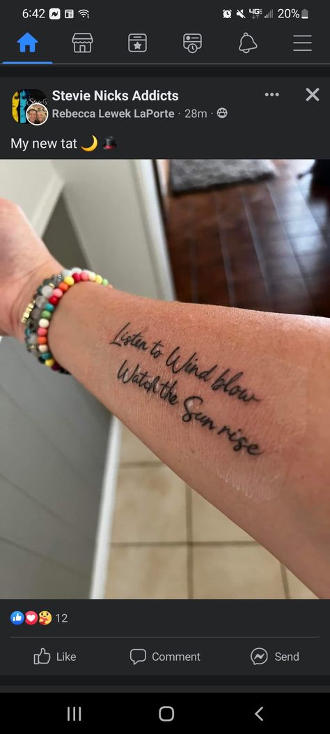 Small Fleetwood Mac Tattoos, Stevie Nicks Lyrics Tattoo, Landslide Tattoo Fleetwood Mac, Fleetwood Mac Tattoo Lyrics, Teeny Tattoos, Stevie Nicks Tattoo, Fleetwood Mac Tattoo, Stevie Nicks Lyrics, Mac Tattoo