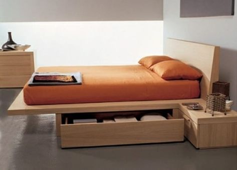 Wooden Bed With Storage, Beautiful Bed Designs, Creative Beds, Queen Platform Bed Frame, Best Platform Beds, Murphy Bed Ikea, Diy Platform Bed, Murphy Bed Plans, Bed Design Modern