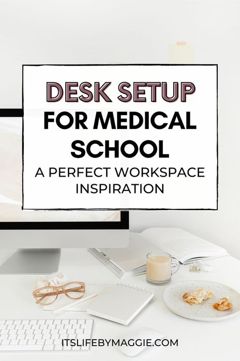 I want to make my desk setup minimalist while I'm taking my online classes. Love this vlog! Perfect workspace inspiration in creating my desk setup in medical school Desk Setup Medical Student, Medical School Desk, Medical Student Desk Setup, Medical School Desk Set Up, Med School Desk Setup, Nursing Student Desk Setup, College Student Desk Setup, Med Student Desk Setup, Med Student Desk