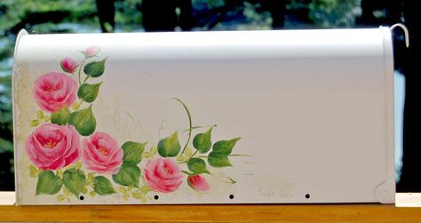 Lovely Pink Rose Mailbox by ArtfulM on Etsy Mailbox Painting, Peace Roses, Hand Painted Mailboxes, Paint A Rose, Painted Mailbox, Painted Mailboxes, Steel Mailbox, Peace Rose, Mounted Mailbox