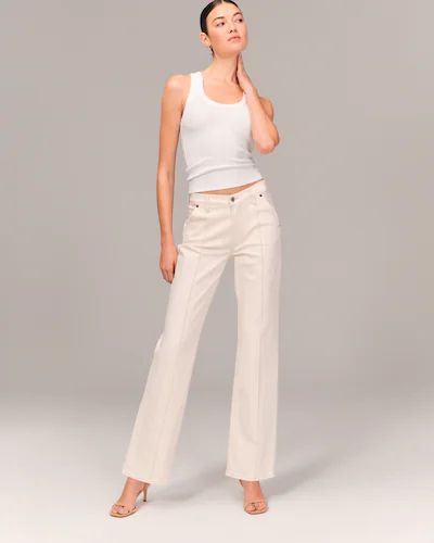 Women's Classic Jeans | Abercrombie & Fitch Leg Cream, Dressy Jeans, Baggy Jean, Classic Jeans, Clothing Outfits, Mid Rise Jeans, Christmas 2023, Baggy Jeans, Jean Outfits