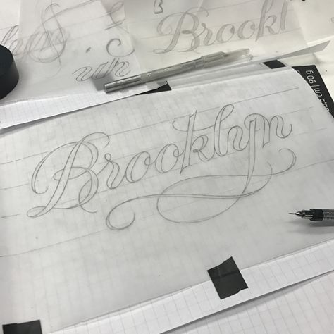 Brooklyn In Cursive, A In Different Fonts, Brooklyn Drawing, Brooklyn Tattoo, Drawings Sketches Simple, Sketches Simple, Different Fonts, New Tattoo, Art Drawings Sketches Simple