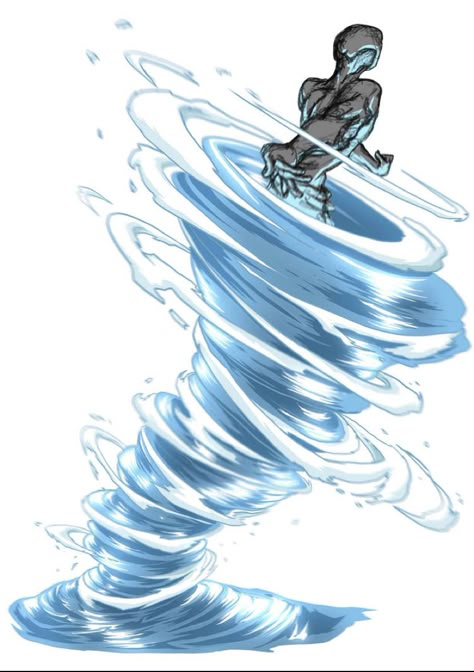 Waterbending Poses, Avatar Waterbending, Water Tornado, Super Powers Art, Avatar The Last Airbender Art, Magic Design, Magic Art, In The Ocean, Anime Poses Reference