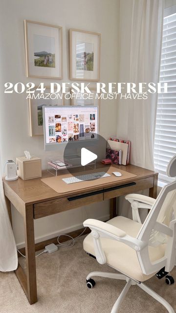 Home Work Stations Ideas, Working Station At Home, How To Make Your Desk Aesthetic, Desk Organization Ideas Office, Work Station Ideas Home, Work Stations Office Design, L Shaped Desk Office Layout, Amazon Office Must Haves, Amazon Office Finds