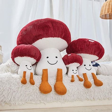 Ummm do you want a literal #family of #mushrooms? for your couch maybe? #mushroom #kidstoy #mushroomtoy #mushroomdecor #cottagecore