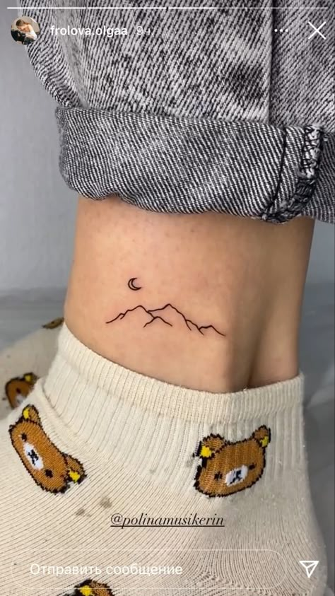 Mountain Tattoo Placement For Women, Simple Tattoos Mountain, Tattoos For Colorado, Tiny Discreet Tattoos, Banff Mountain Tattoo, Small Colorado Tattoo, Colorado Tattoo Ideas Simple, Small Outdoorsy Tattoos, Single Line Mountain Tattoo