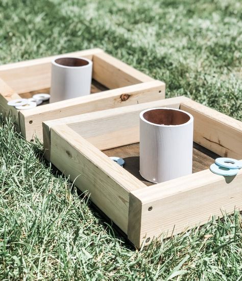 Diy Washer Game, Beanbag Toss Game Diy, Diy Yard Games For Adults Parties, Washer Toss Game Diy, Wood Yard Games, Toss Game Diy, Washer Toss Game, Washers Game, Outdoor Yard Games