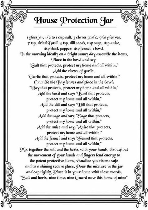 House Protection Jar – Free Printable Spell Page – Witches Of The Craft® House Warding Spell, Secular Witchcraft, Protection Jar, House Protection, Spells For Beginners, Protection Spell, Under Your Spell, Magick Spells, Wiccan Spell Book