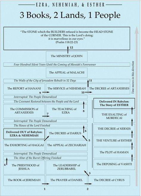 Ezra, Esther, Nehemiah- same timeline and lands. Ezra And Nehemiah, Nehemiah Bible Study, Book Of Ezra Bible Study, Ezra Bible, Ezra Bible Verse, Bible Family Tree, Book Of Hebrews Overview, Bible Genealogy, Inductive Bible Study