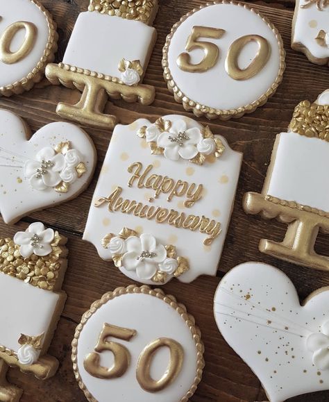 Christmas 50th Wedding Anniversary, 50th Anniversary Cookie Ideas, 50 Anniversary Cookies Decorated, 50th Anniversary Theme Ideas, 50th Wedding Anniversary Cookie Ideas, 50th Anniversary Dessert Table, 50th Wedding Anniversary Dessert Table Ideas, 50 Year Wedding Anniversary Party Ideas, 60 Anniversary Cookies