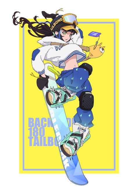 ArtStation - Snowboard Snowboarding Reference, Snowboard Art Design, Snowboarding Graphic Design, Anime Snowboard, Snowboarder Illustration, Snowboarding Drawings, Snowboard Poses, Skiing Drawing, Snowboard Drawing