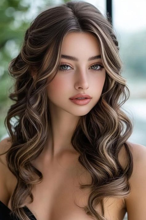 35 Glamorous Homecoming Hair Ideas to Turn Heads Curly Wedding Hair Medium Length, Hairstyles For Modeling, Loose Curl Long Hair Styles, Prom Hairstyles For Long Hair All Down Curls, Homecoming Hair Down Styles, Hairstyles Curls Formal, Curled Hair Front View, Wedding Hair Big Curls, Curled Hairstyles For Medium Hair Formal